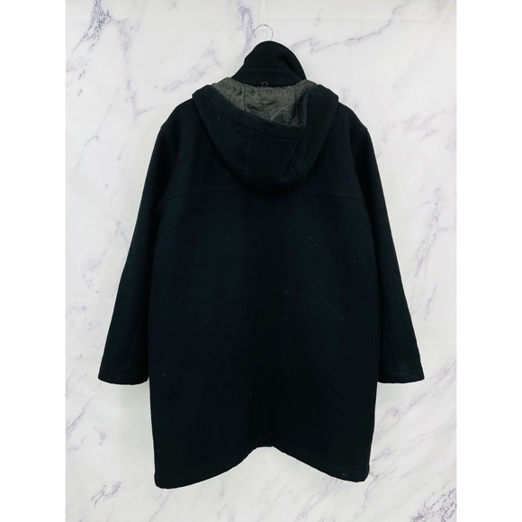 London Fog Wool Button Up Trench Coat Black - Picture 5 of 6